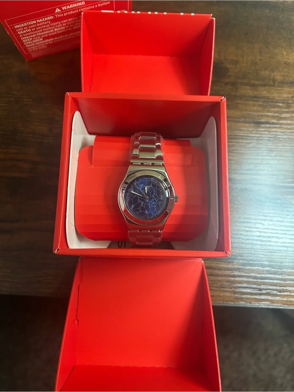 Swatch Petal Frenzy YLS235G Stainless Steel Watch New in Box